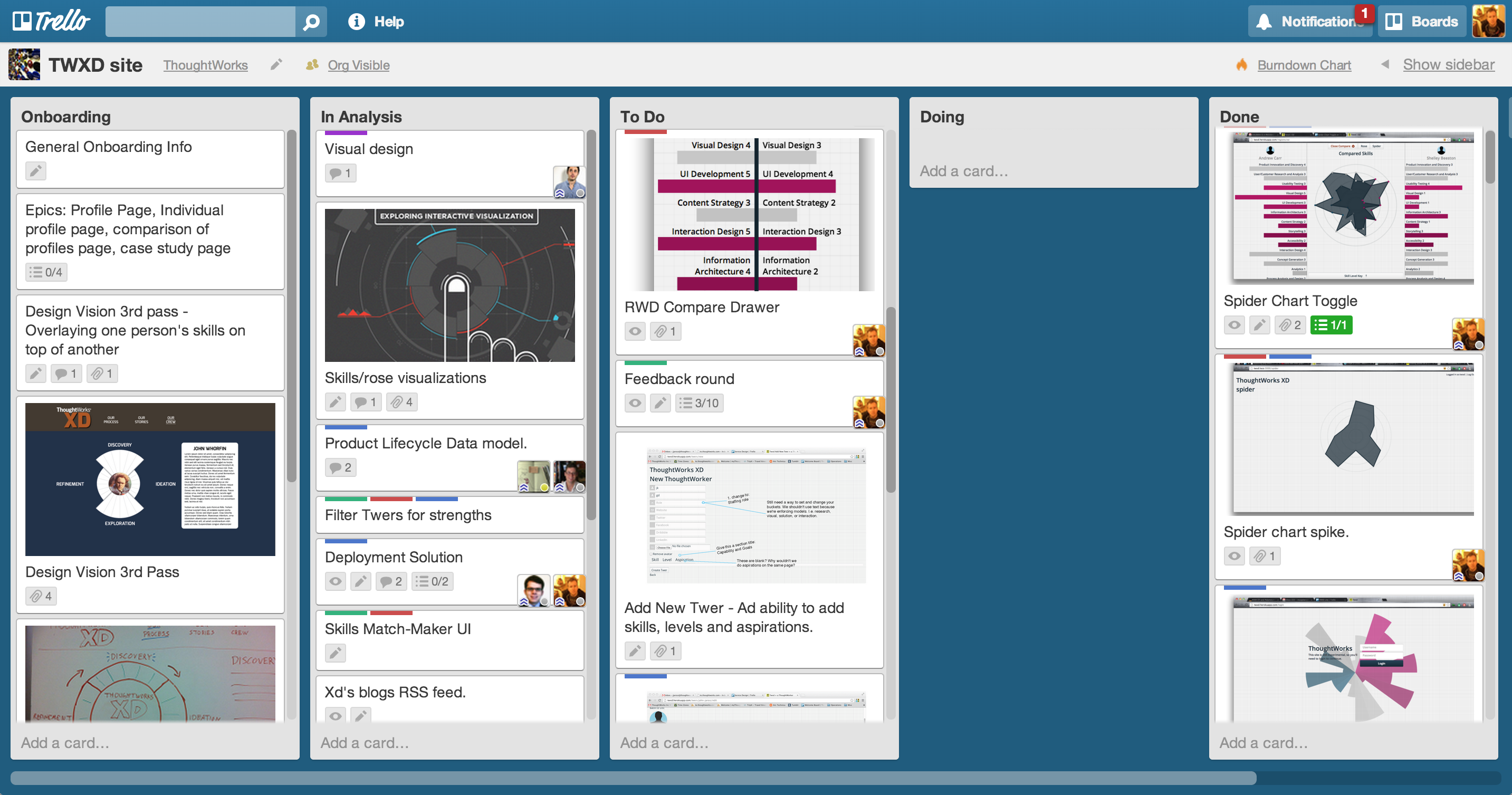 XD skills viz trello